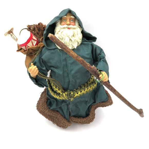 Old World Santa Figurine Stiffened Cloth Fabric Mache Style 7” Father Christmas - Picture 12 of 12